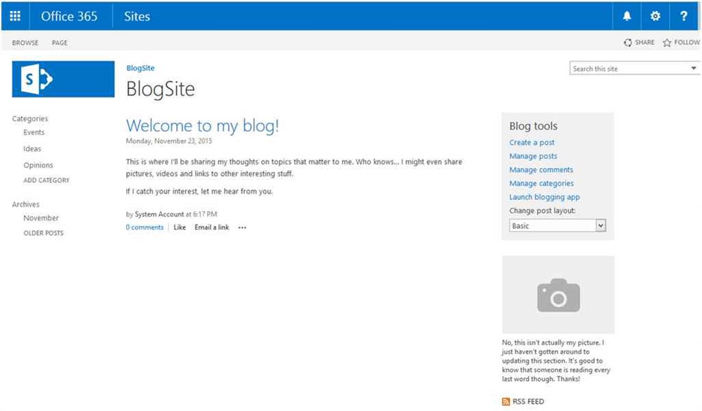 Check Blog site collection 